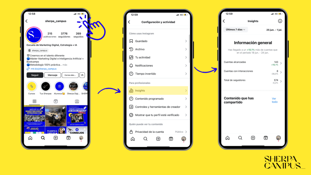 como ver quién comparte mis publicaciones en instagram